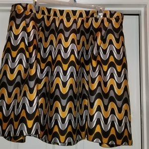 Lane Bryant Gray and Gold Circle Skirt